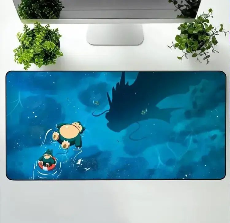 Snorlax & Gyarados Shadow Mouse Pad - Peaceful Pok?on Desk Mat, Large Desk Mat For Gamers & Office Setup