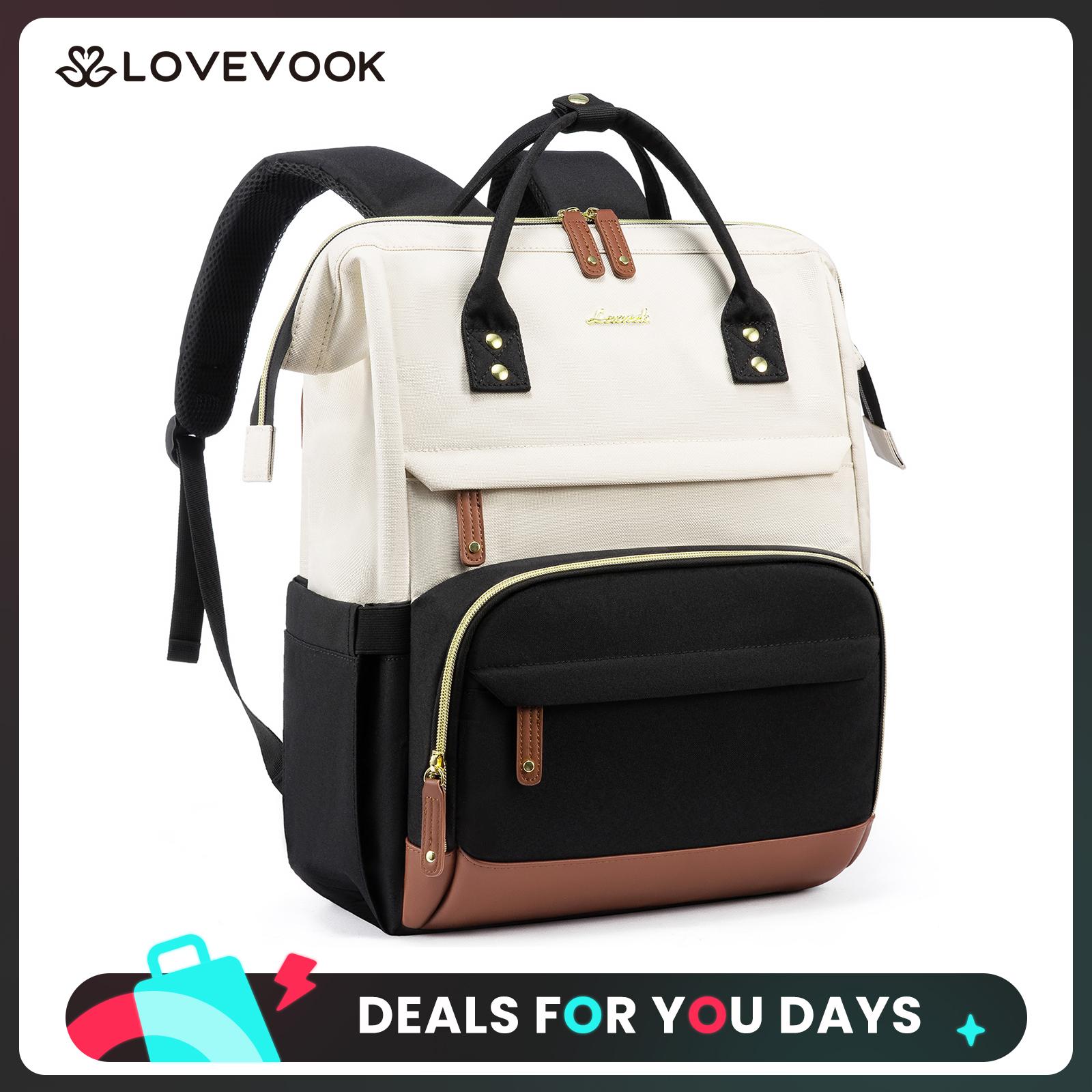 LOVEVOOK Laptop Backpack for Women, 15.6-17.3 Inch Work Business Backpacks Purse With Large Capacity, Waterproof Nurse Bag College Bookbag for School, Waterproof Casual Daypack for Travel DealsForYouDays