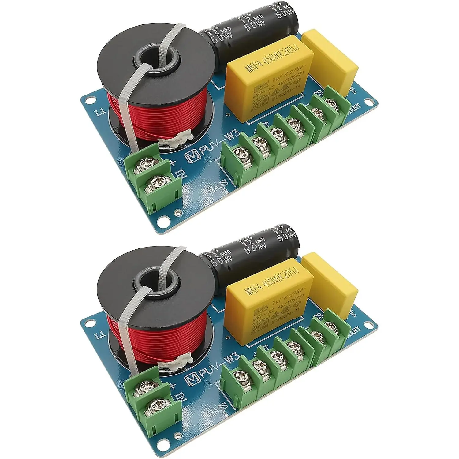 3 Way Speaker Crossover, 200W Passive for HiFi Home Audio, 2 Pack