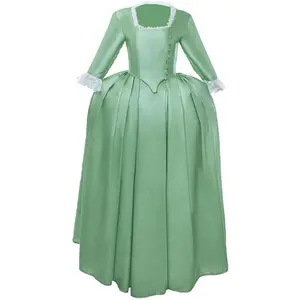 Schuyler Sisters Inspired Colonial Dress - Hamilton Musical Style Green Gown
