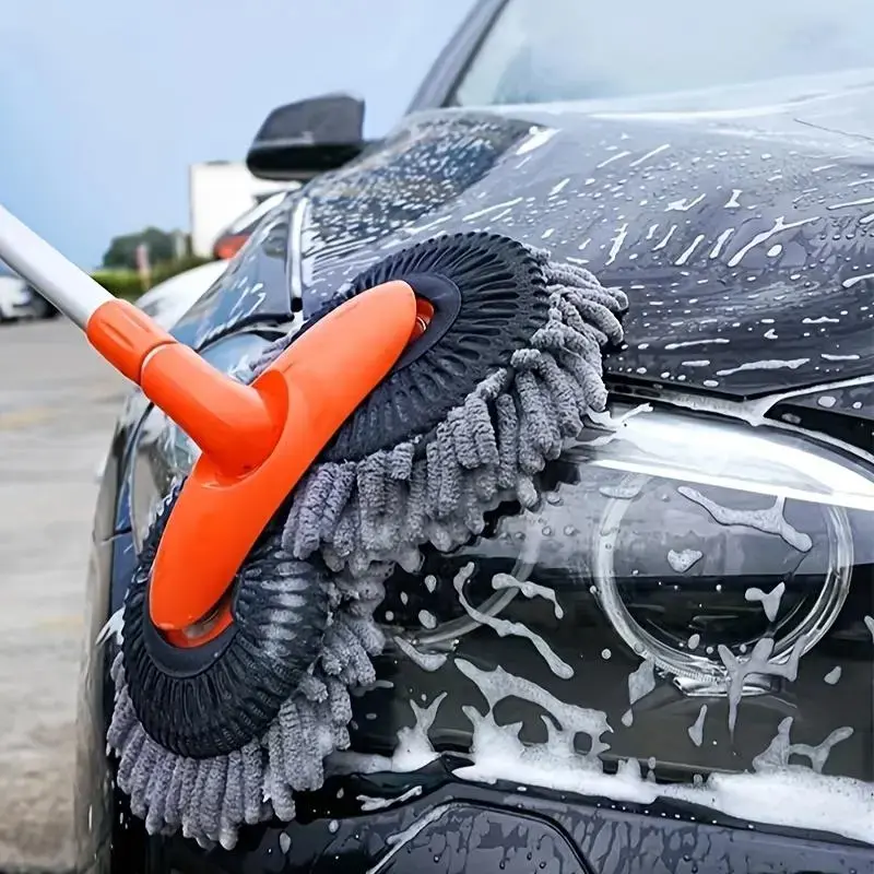 Double Head 360° Rotating Car Wash Brush – Professional Car Cleaning Tool for Auto Detailing, Scratch-Free Car Wash Accessory for Cars, SUVs, Trucks & Home Use