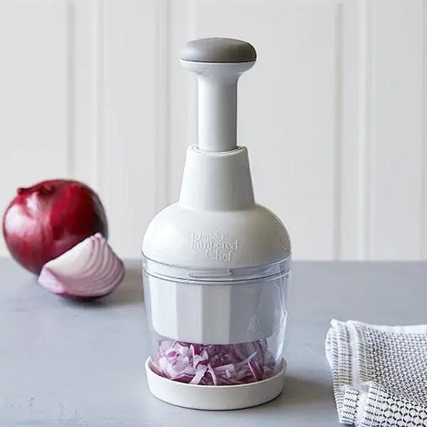 Pampered Chef Food Chopper - Vegetable, Onion, Garlic Chopper for Vegetables, Dishwasher-safe (White) - Kitchen Utensils, Fruit Chopper Cover