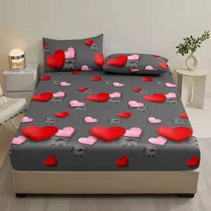 3-Piece Daisy Floral Bedding Set (fitted Sheet + 2 Pillowcases), Spring Theme, Soft Breathable Mattress Protector, Bedroom Decor, Decorative Bedsheet Sets, Bed Sheets, Bedsheet Sets