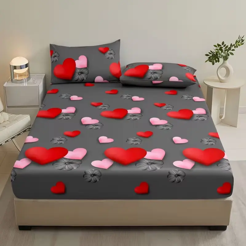 3-Piece Daisy Floral Bedding Set (fitted Sheet + 2 Pillowcases), Spring Theme, Soft Breathable Mattress Protector, Bedroom Decor, Decorative Bedsheet Sets, Bed Sheets, Bedsheet Sets