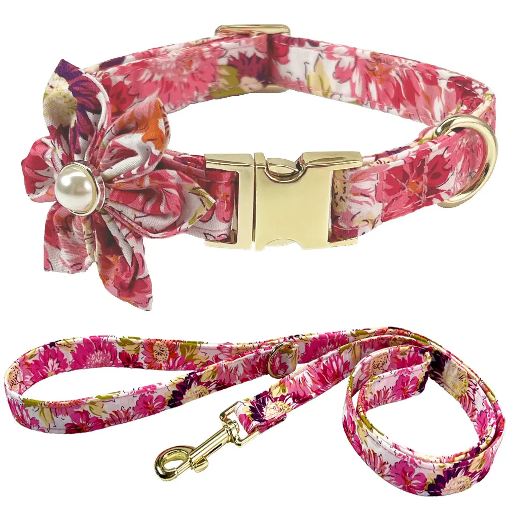 Sky Blue [Rope + Collar + Beaded Flower]