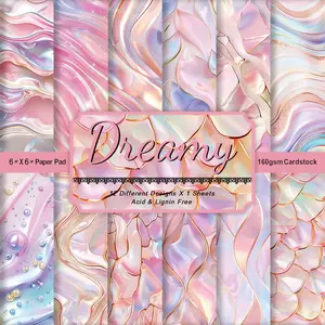 12pcs Pearl Shimmer Scrapbook Paper, Dreamy Aesthetic Collage Background, Perfect for DIY Cards & Gifts, Essential for Creative Planners