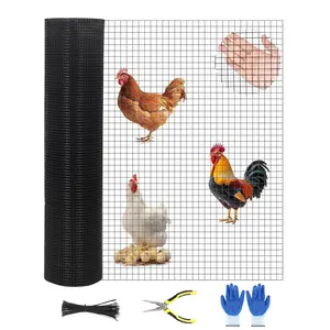 Garvee Heavy Duty Galvanized Wire Mesh Roll – 48" x 100', 1/2" Mesh, 19GA Welded Hardware Cloth for Garden Fencing, Chicken Coop, Rabbit Hutch & Animal Enclosures – Rust-Resistant, Durable & Easy to Cut – Includes Cutting Pliers & Gloves for DIY Farm