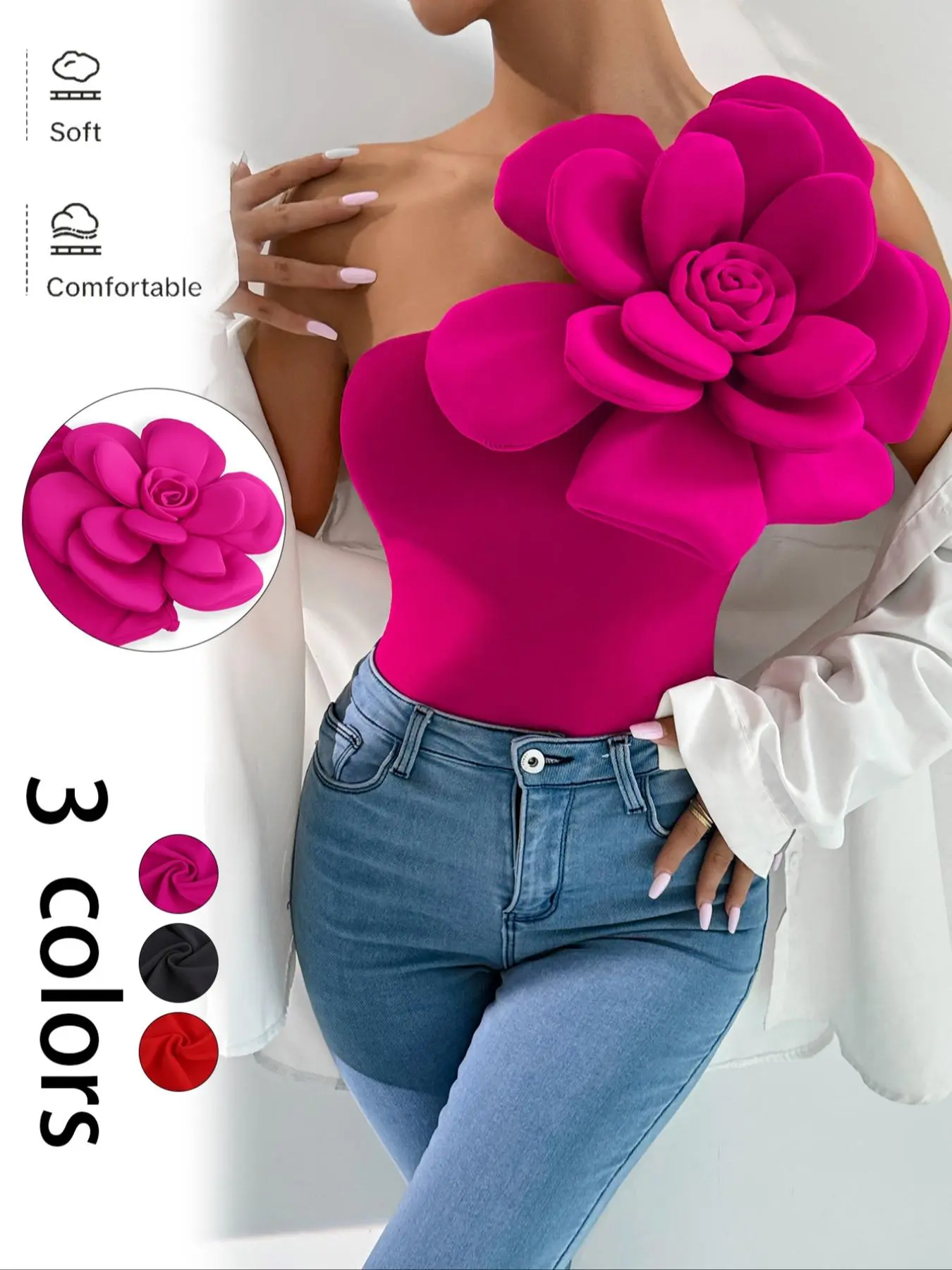 red flower top - TikTok Shop