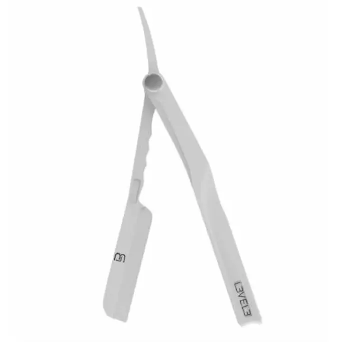 Men's Grooming L3VEL3 Milly Blade Razor Holder - White Resin, Lightweight, Stainless Steel Handle
