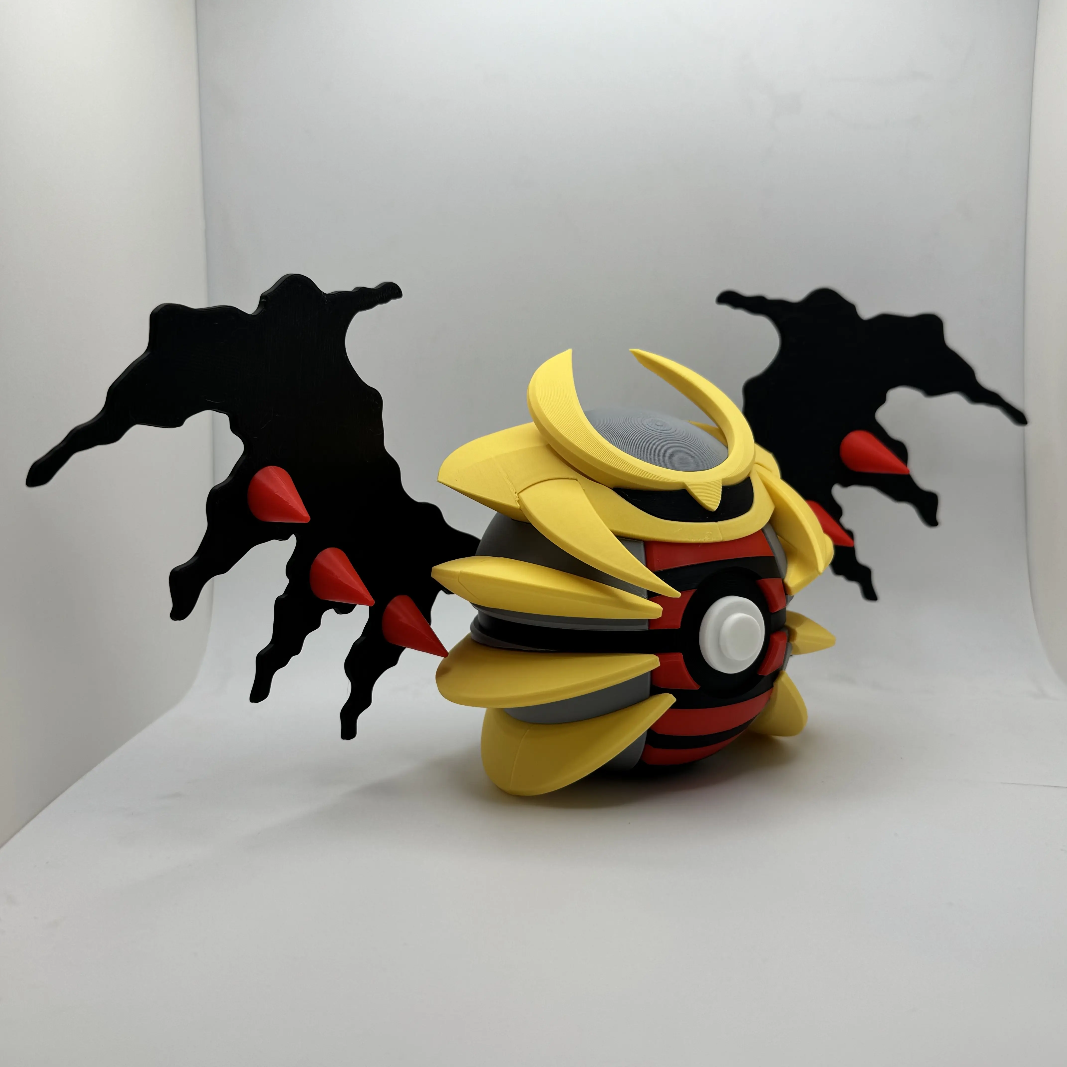 Ominous Hand-Painted Altered Forme Giratina Themed Custom Pokeball - PLA Plastic Collectible for Desks, Game Room Decor, Decorative