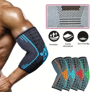 Supportive Elbow Compression Sleeve - Single Piece Brace for Tennis, Basketball, Gym Workouts & Weightlifting - Suitable for Men & Women