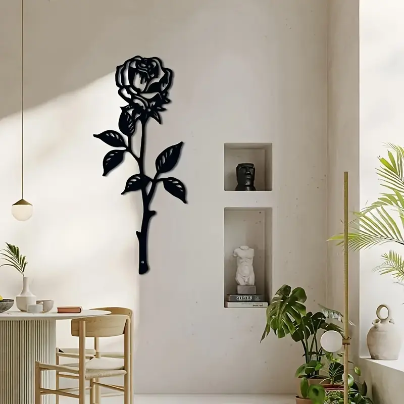 1 piece, creative rose iron craft wall decoration, door decoration, wall-mounted art, hanging room decor, wall art, Flower wall art, Modern Home Decor, Aesthetic Wall Decor, Decoration Items