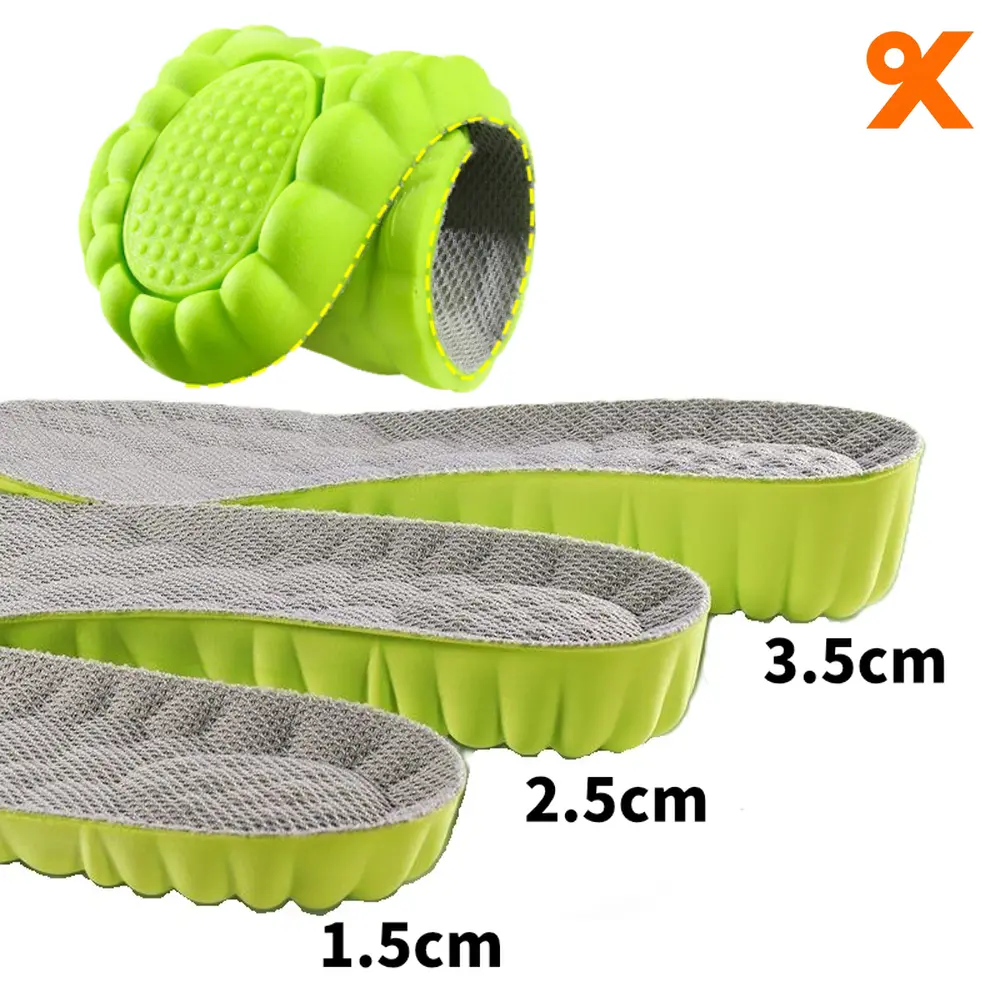 Unisex Cushioning Insoles for Men Women, High Elastic Breathable Shoe Inserts with Arch Support, Shock Absorbing Running Insoles for Sports, Walking and Daily Wear
