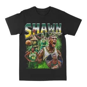 Shawn Kemp Graphic Tee, Y2K Rap Streetwear T-Shirt, Unisex Crew Neck, Vintage Hip-Hop Graphic, Sports Style, Casual Cotton Fit