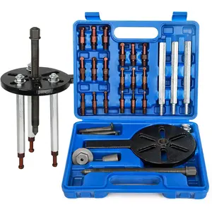21 in1 Bearing Puller, Bearing Puller Set, Inner Hole Three-Jaw Puller, with Curved Hook and Red Steel Collet Multifunctional Bearing , with Heavy Duty Portable Storage Case Blue