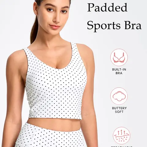 THE GYM PEOPLE Sports Bra for Women Longline Padded Bra Yoga Crop Tank Tops Fitness Workout Running Top