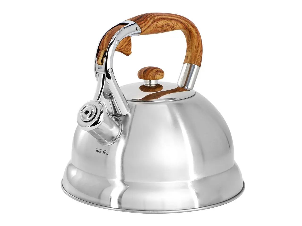 Mr. Coffee Woodmont 2 Quart Stainless Steel Stovetop Whistling Tea Kettle in Silver Mr. Coffee Woodmont 2 Quart Stainless Steel Stovetop Whistling Tea Kettle in Silver