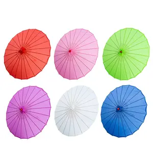THY COLLECTIBLES Set of 6 22" Kid's Size Japanese Chinese Umbrella Parasol for Wedding Parties, Photography, Costumes, Cosplay, Decoration - 6 Assorted Colors Bamboo
