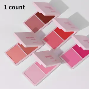 2-in-1 Cream & Powder Blush, 1 Count Long-Lasting Waterproof Blusher, Silky Cream and Matte Powder Blush, High Pigment, Easy to Apply, Makeup Beauty Cosmetics