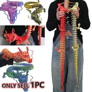 1pc large 3D printed dragon shaped statue, Pvc Collectible Statue, decorative sculptures, animal ornament, art color collectible, home office desktop, car decoration, Home Decor Ornaments, Collectible Figure Decor