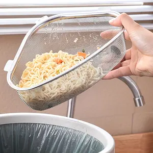 304 Stainless Steel Sink Filter Basket / Removable Food Waste Filter with Mesh Storage, Easy to Clean, Space-Saving Design for Hanging and Standing, Dual-Use Kitchen Drain Accessories, Efficient Water Drainage, Durable Metal Structure
