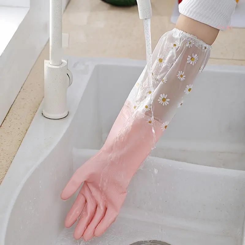 1pair Dishwashing gloves, household gloves, rubber gloves, Durable cleaning gloves