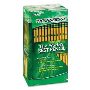 Dixon Ticonderoga Wood-Cased #2 HB Pencils, Box of 96, Yellow (5 Pack)