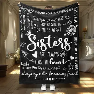 Flannel Blanket for Sisters and Friends, Large Size, Soft and Lightweight, Perfect for All Seasons, Ideal for Bed, Sofa, Office, Camping, Travel