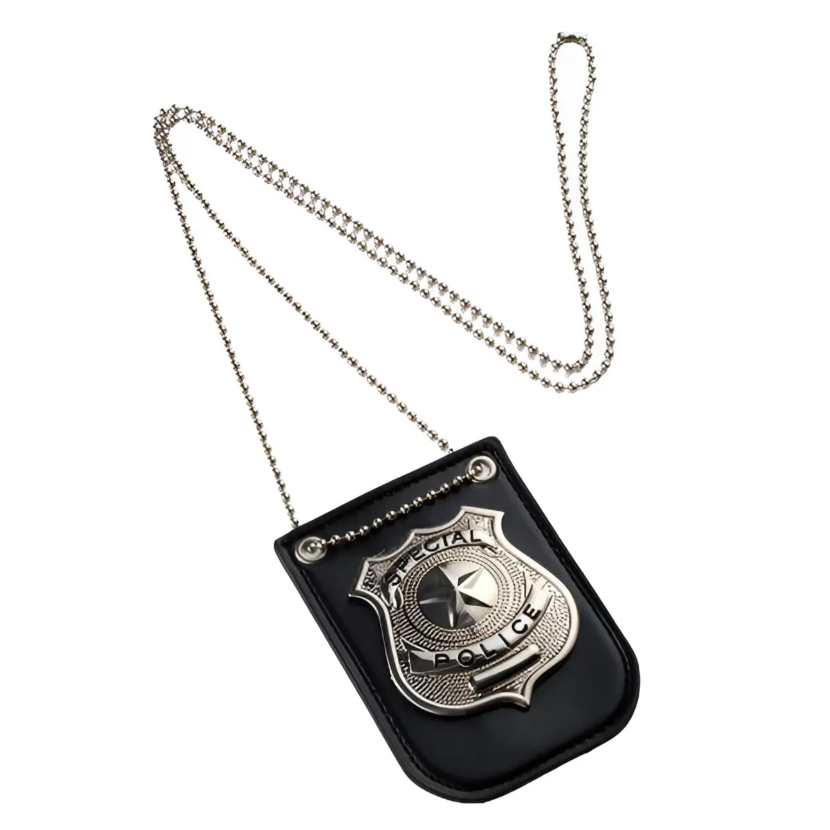 Pretend Play Police Badge For Kids | Plastic Badge with Chain & Clip Police Costume Accessory For Role Play & Costume Dress-Up Party
