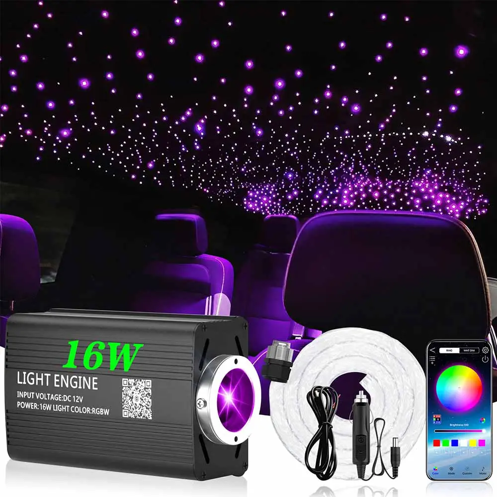 VASTFIRE Starlight Headliner Kit - 500pcs 0.03in 6.5ft Fiber Optic Star Lights, 16W RGBW Led Car Ambient Light, Music Sync, APP/Remote Control for Car Roof Ceiling Interior Lighting,Dealsforyoudays