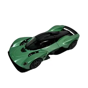 KINSMART Aston Martin Valkyrie Die Cast Metal & Plastic Green Model Car 1:36 Scale with Pull Back & Go Action Doors Openable Officially Licensed Product