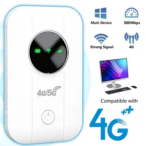 Pocket 4G LTE Wireless Wifi Hotspot, 300Mbps High Speed Router, Built in SIM Card Slot with Multi-Device Sharing for Europe Travel Dorm Office Camping