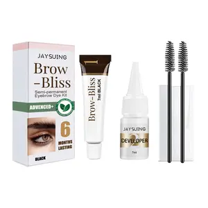 Eyebrow Dye Kit, Long-Lasting Waterproof Eyelash & Eyebrow Tint Set for Oily Skin, Smudge-Proof & Non-Fading, Black