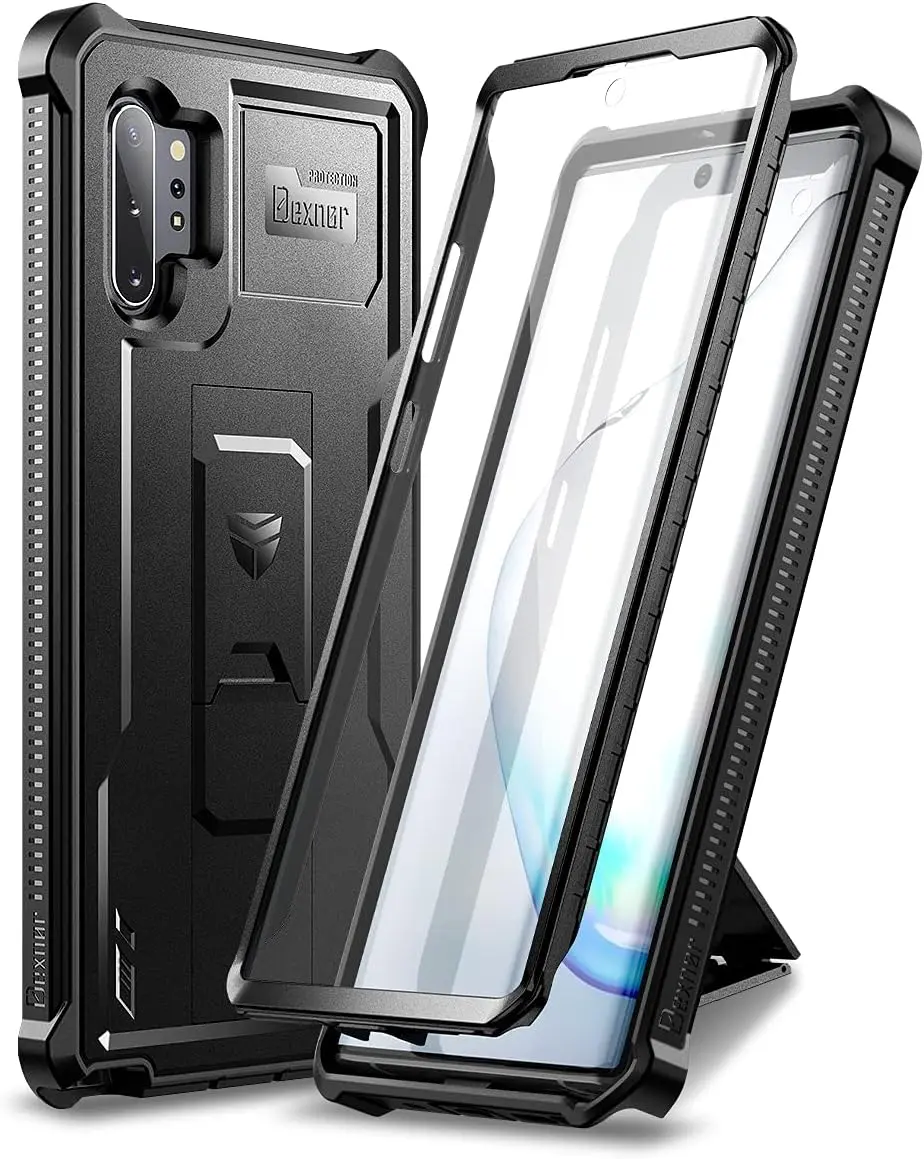 Samsung Galaxy Note 10+ Plus Case, [Built in Screen Protector and Kickstand] Heavy Duty Military Grade Protection Shockproof Protective Cover for Samsung Galaxy Note 10 Plus