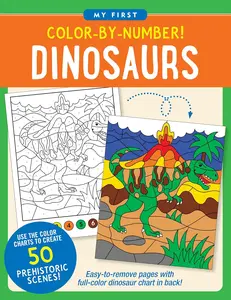 Color-By-Number! Dinosaurs (50 unique, one-sided designs)