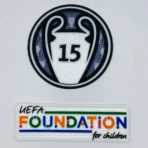 Madrid Uefa Foundation Champions League Iron-On Sleeve Patch Set 23/24