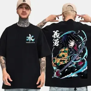 Demon Slayer Tomioka T-Shirt, 'Water Hashira & Giyuu' Graphic, Bold & Dynamic, Perfect for Anime Fans, Unisex Tee Menswear Top