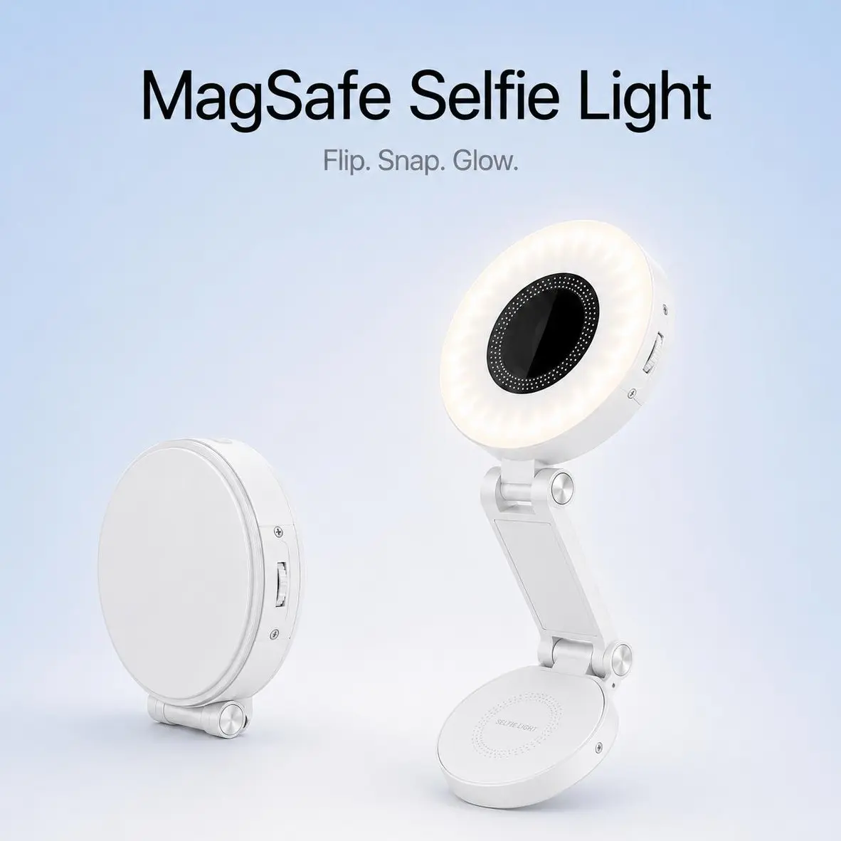 Magnetic Selfie Light Compatible with MagSafe, Portable LED Phone Ring Light for iPhone 15 14 13 12 & Android, Rechargeable Fill Light for TikTok Video, Live Streaming, Creator