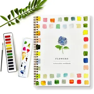 Watercolor Paint Set with 9 Flower Patterns, 12 Vibrant Colors, Coloring Book & Brush - DIY Painting Supplies for Adults, Home Decor & Anxiety Relief Crafts