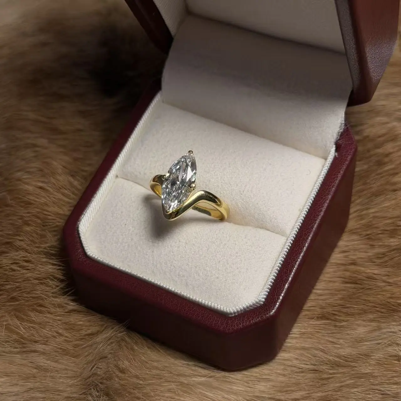 S925 lab-grown diamond py01 , 3 ct, D–E color, VVS–VS clarity, marquise cut, lab-grown diamond engagement/wedding ring