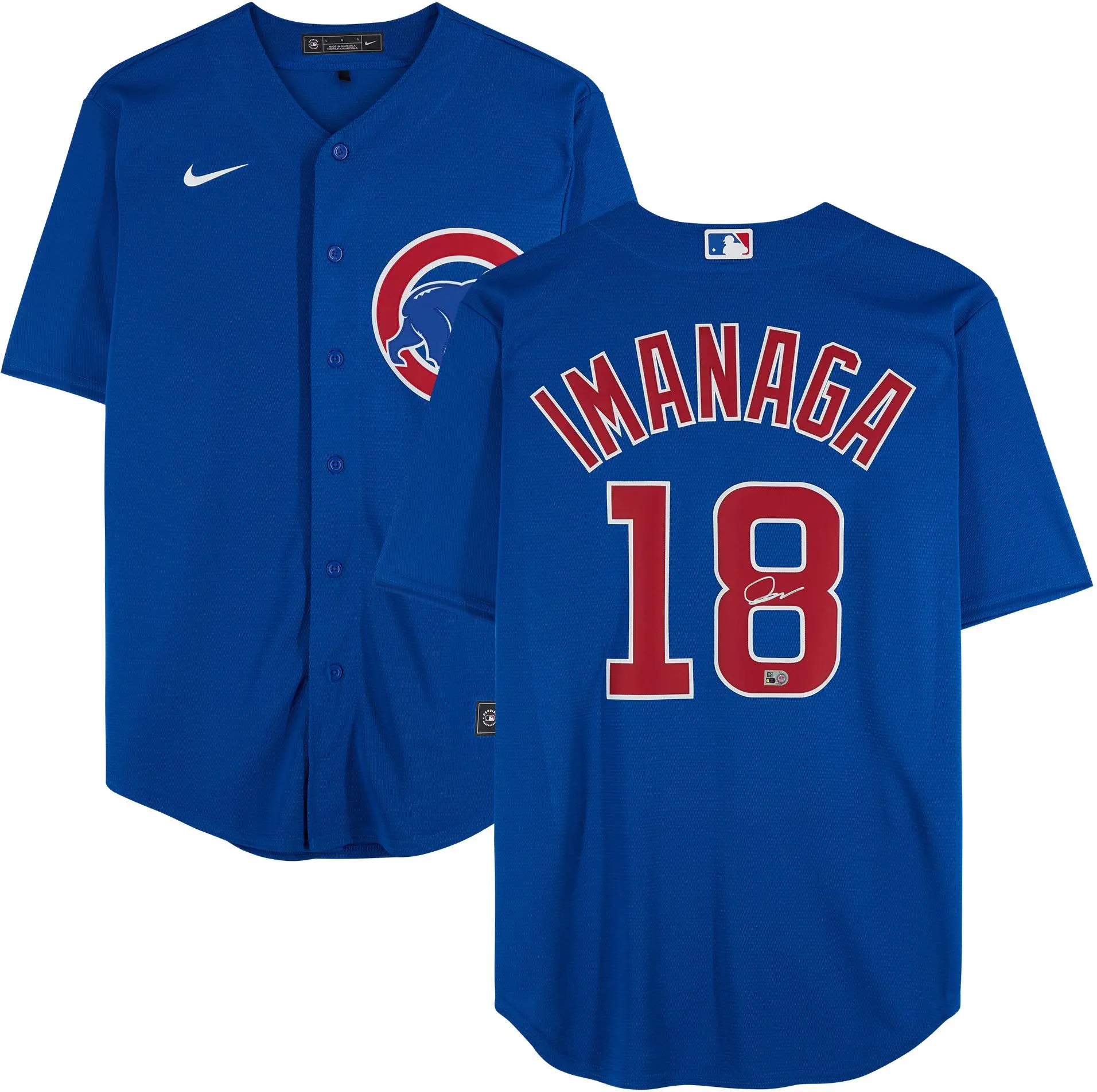 Shota Imanaga Chicago Cubs Autographed Blue Nike Replica Jersey - Kanji Signature - Fanatics Authentic Certified