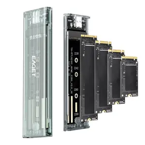 EAGET M.2 NVME SATA SSD Enclosure USB 3.2 Gen2, 5/10Gbps Solid State Drive External Enclosure for SSDs 2230/2242/2260/2280