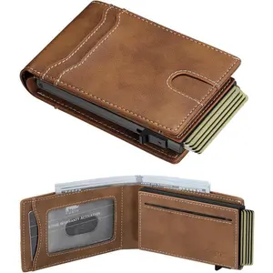 TRAIL RECKONING Men's RFID Blocking Wallet - Slim, Multi-Functional Business-Style Smart Card Wallet with Minimalist Front Pocket, Raised ID Window, Ideal Gift for Sports & Outdoor Enthusiasts, Business Style Wallet,summervibes