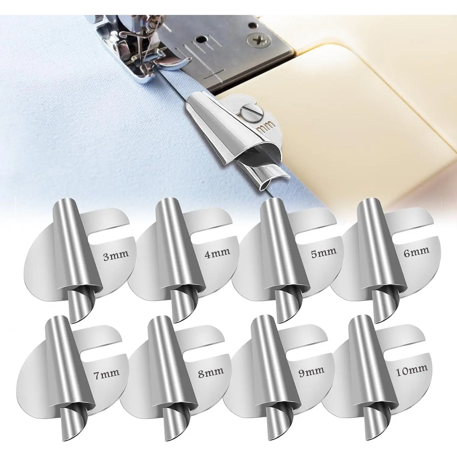 8Pack Sewing Rolled Hemmer Foot 3mm -10mm Rolled Hem Presser Foot, Wide Rolled Hem Pressure Foot Sewing Machine Feet Hemming Machine Hand Sewing Machine Sewing Accessories (8 Sizes) - Home Improvement.