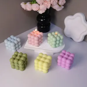 1 PC, Creative Bubble Cube Candle, Scented Soy Wax Candle, Minimalist Aesthetic Decor, Home Aromatherapy Decorative Candle, Bedroom Decorations, Christmas Decorations, Wedding Centerpiece, Birthday Gift, Valentine's Day Gift.
