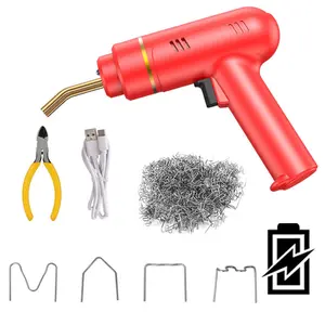 USB Rechargeable Wireless Plastic Welding Torch Set, Portable Hot Stapler with 200pcs Staples & Pliers, Easy to Use Welding Tool for Car Bumper Repair