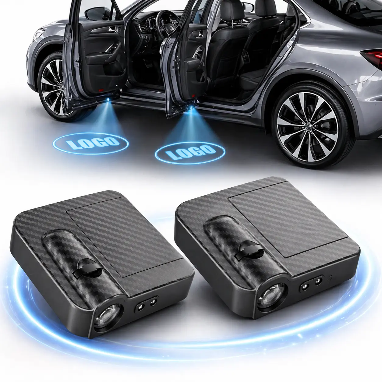 2PCS Universal Wireless Car Door LED Projector Lights | Smart Sensor Welcome Puddle Light | No Drill Easy Install logolights  #SummerVibes Led For Car, Led Car Lights Interior, Cars