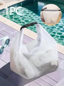 Waterproof Swimwear Storage Bag, Dry Wet Separation, Transparent Mesh Cosmetic Organizer, Multi-Functional Travel Pouch, Jewelry Case