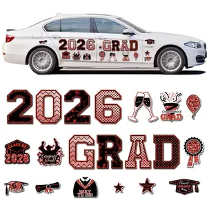 2026 Graduation Car Magnets Congrats Grad Magnetic Bumper Stickers Refrigerator Decals Senior Car Decorations for Car Refrigerator Garage Door