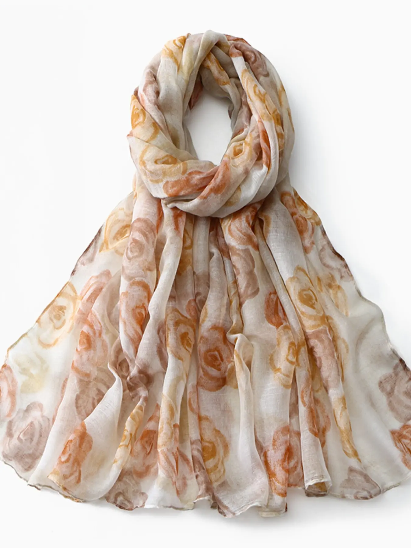 Women's all-season scarf, watercolor rose print, Floral print shawl, light and breathable design, suitable for daily commuting and banquet wear, Muslim hijab outer accessories, Floral pattern shawl
